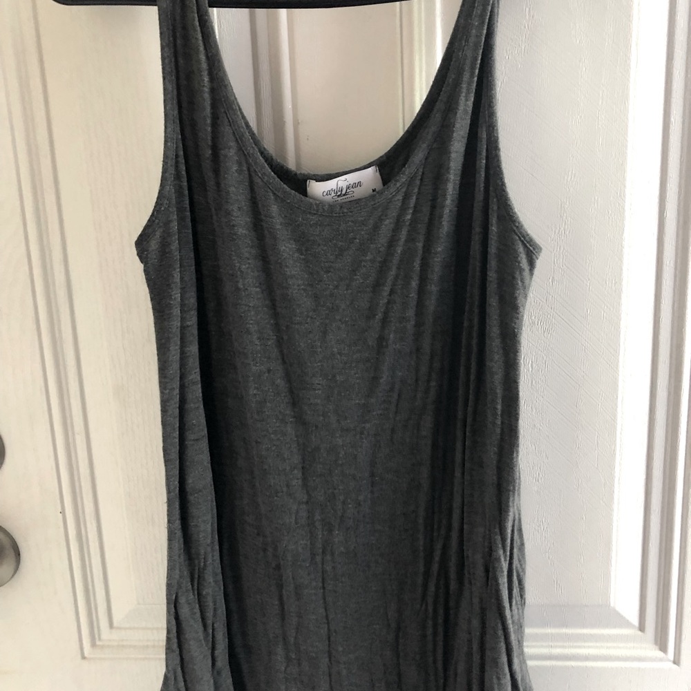 Carly Jean Los Angeles Gray Tank Top